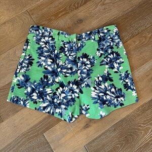 J. Crew Green with Blue White Floral Print Shorts